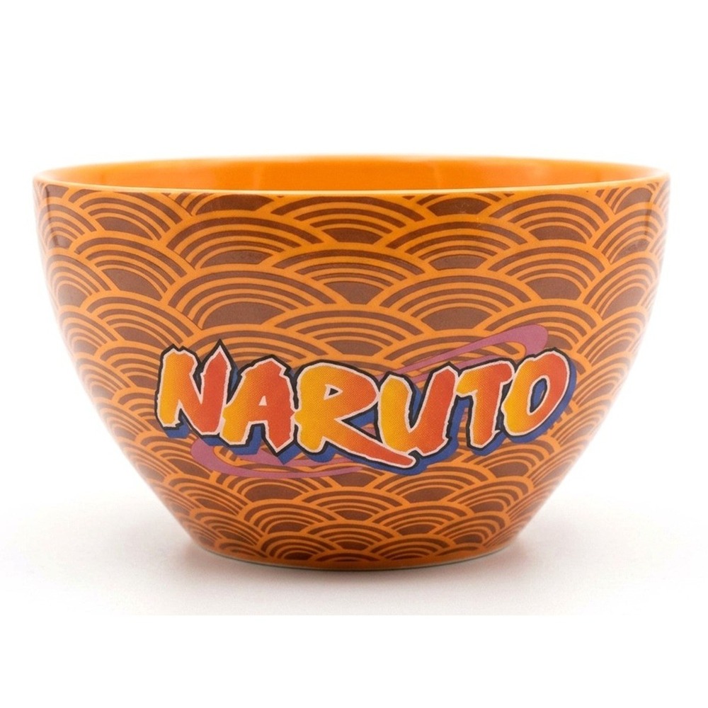 Naruto Team 7 Ceramic Ramen Bowl 20oz No Chopsticks Bioworld Orange 2002